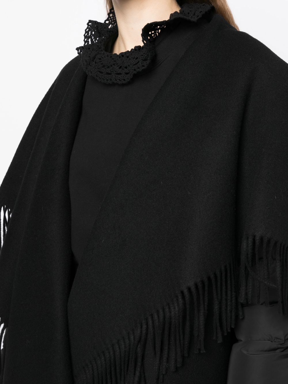 両面ウールブレンドフリンジコート – GOEN.J