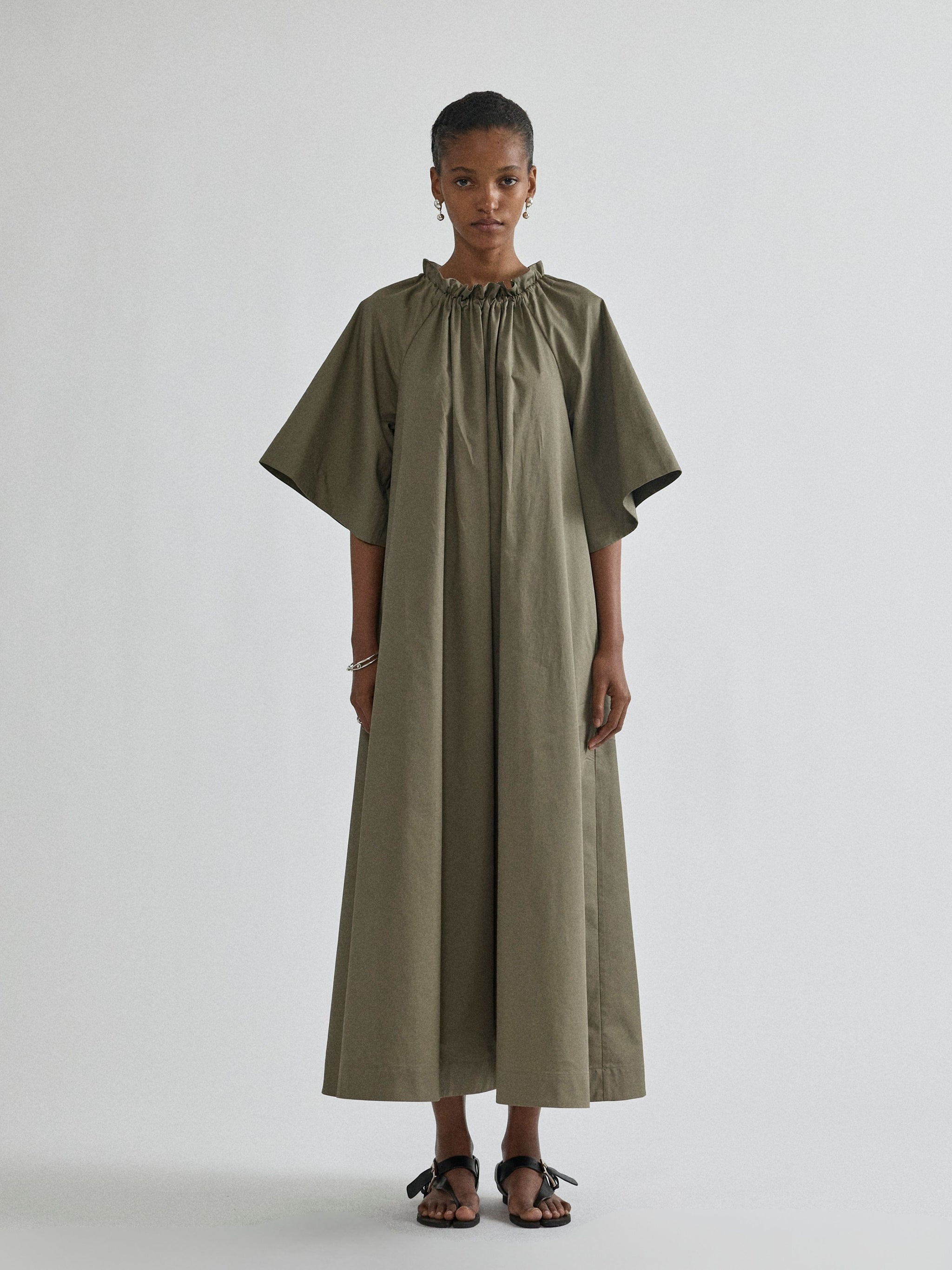 a line cotton maxi dress Voluminous A-Line Cotton Maxi Dress