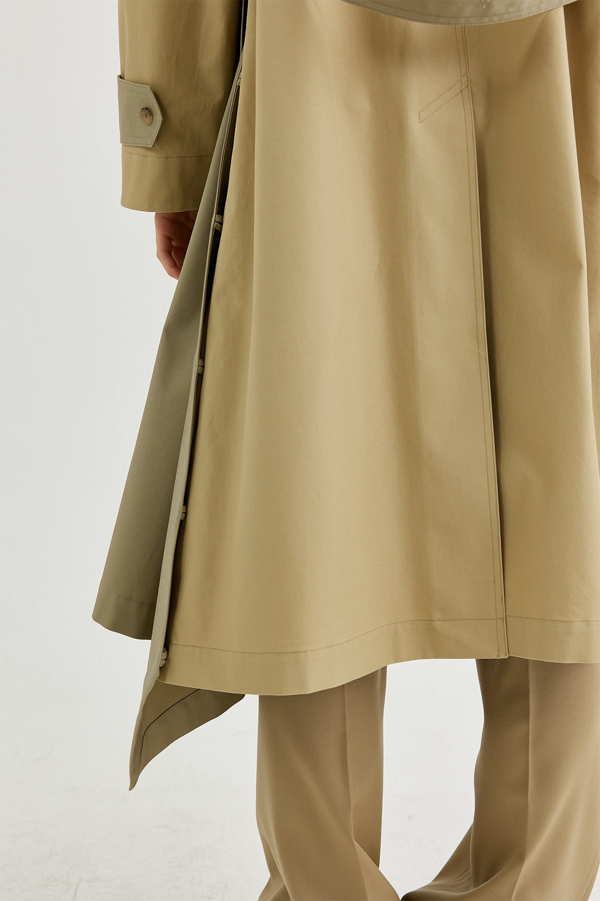 Double-breasted two-tone trench coat – GOEN.J